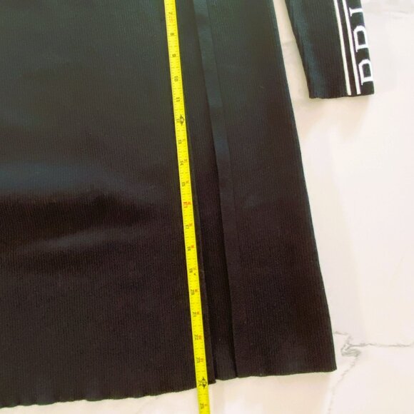 Pringle of Scotland x HM - Ribbed, Maxi, Front Split, Black/White Dress - Size L - Picture 7 of 8